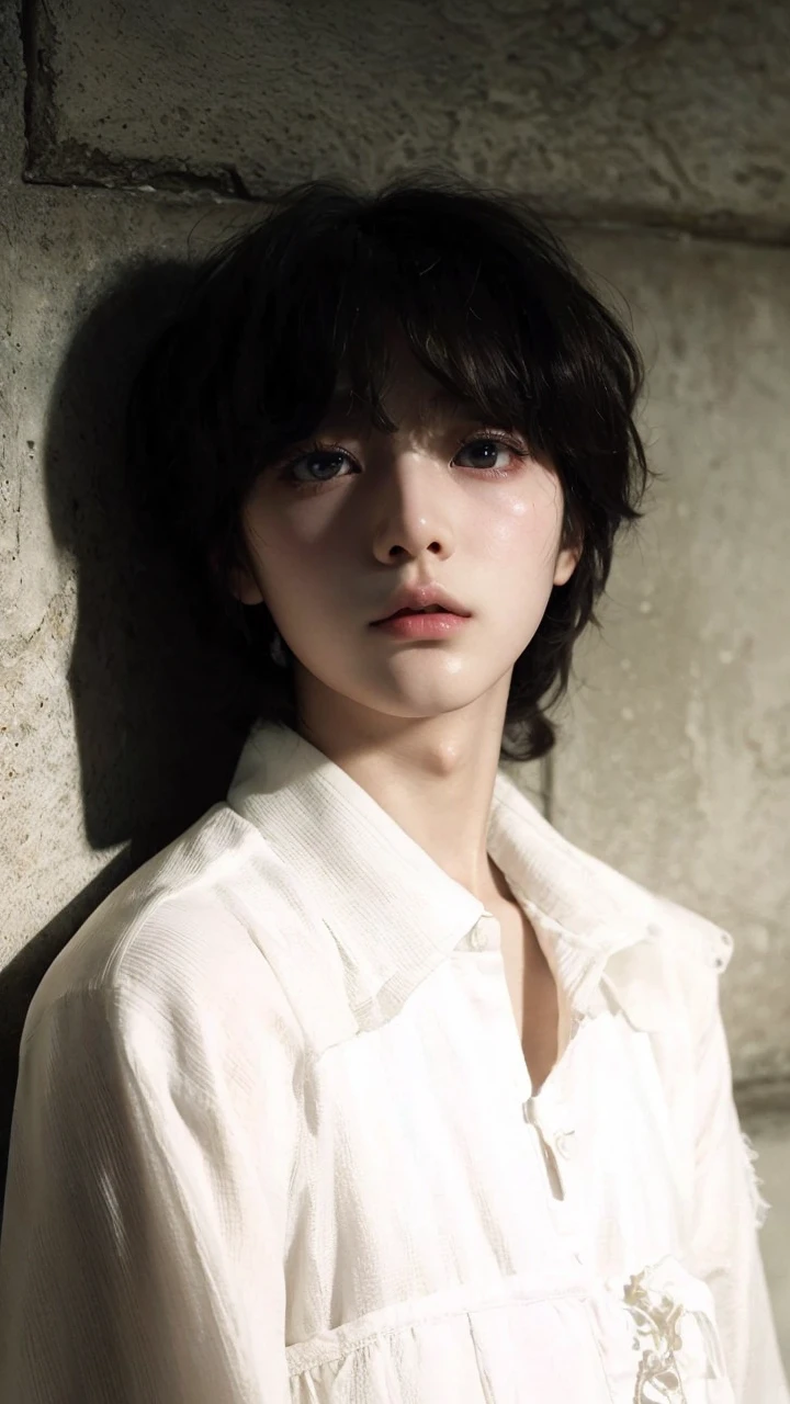ai realistic style, choi beomgyu, boy, feminine, soft features, soft eyebrows, thin eyebrows, innocent eyes, beautiful face and eyes, like digital drawing realistic, pretty, cute, asian, nose highlight, juicy lips, glass skin, bj doll, pretty boy, brown eyes, ethereal, same features as photo, nose highlight, glass skin