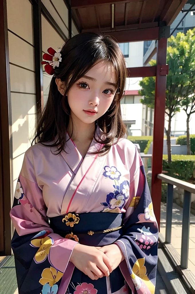 8K,beautiful,(18 year old high school girl:kimono),Baby Face,beautiful顔,sexy,Embarrassing,Embarrassed expression