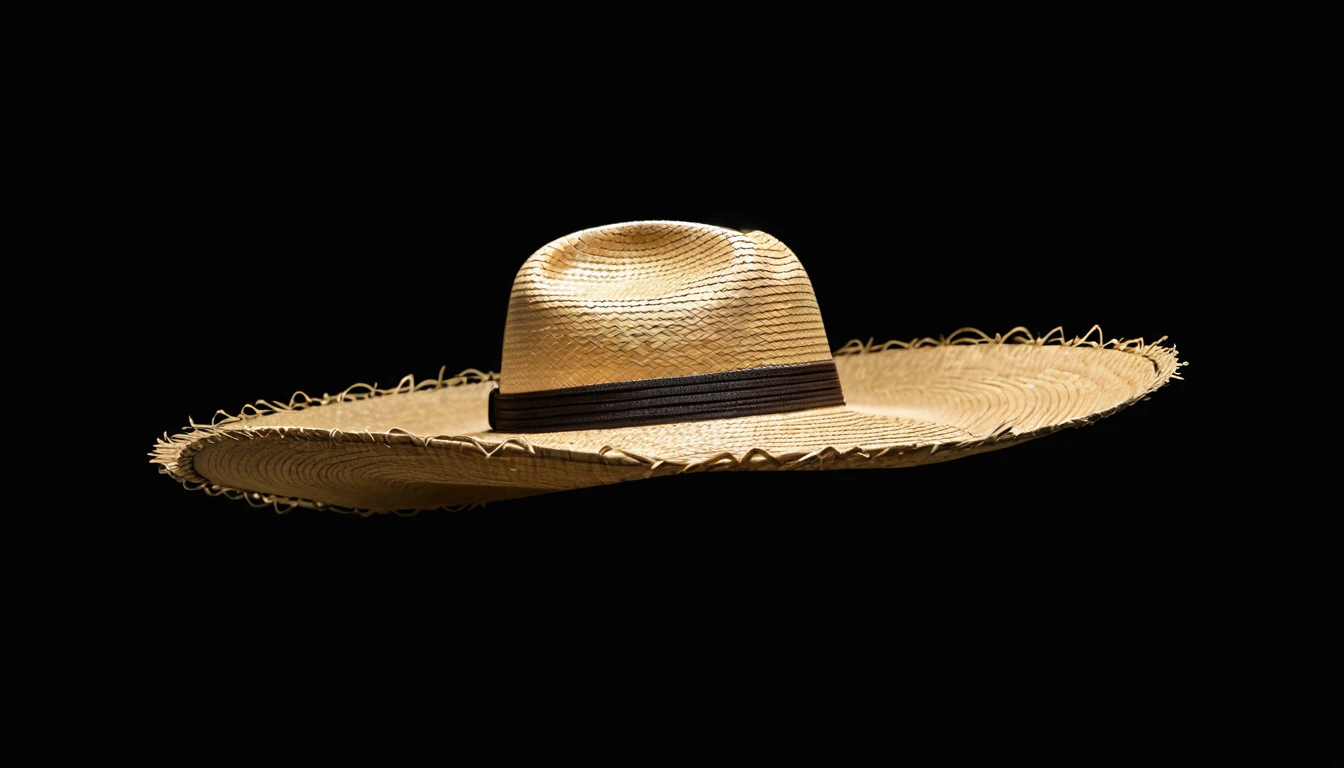 straw hat,装置Art,straw,weave,Art,there is a straw have with a brown band on it, straw have, Mexican Sombrero, wearing huge straw have, wearing straw have, straw, with straw have, fancy have, wearing wide sunhave, On black background, ten-gallon have, have, brown have, On black background, no have, dark have, Contextureless, black sun have,