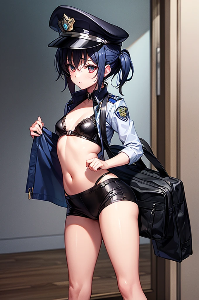 Still a kitten (DXD), One girl, Police uniform, Police hat, Female police officer, Small breasts,