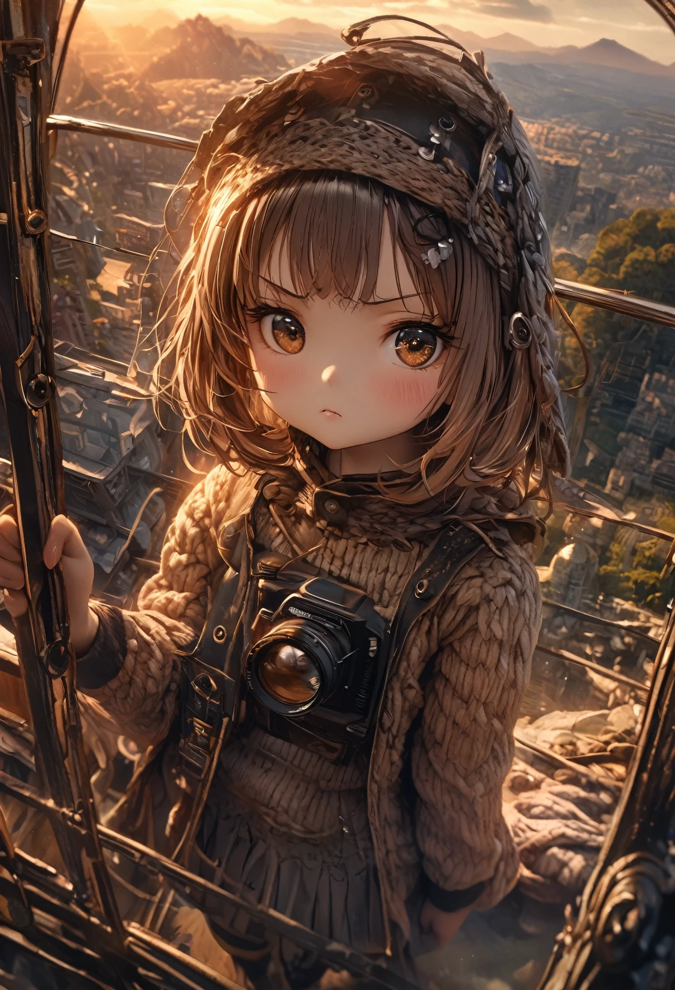 High school girls、Have a machine gun、Serious expression、Highest quality、Hyper Detail、Very detailed、Full HD、16K、Absurd、Huge scale、Golden Ratio、Wide-angle lens、landscape、Soft Surface、Warm lighting、Pinhole Camera、Deep Focus、Depth of written boundary、Depth