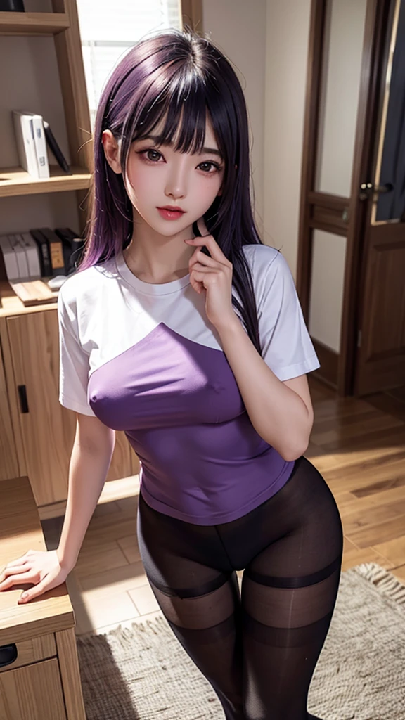 ultra detailed、extremely detailed CG
unity 8k wallpaper、extremely detailed CG 、production art、5 girls、shirt/t-shirt、pantyhose/stockings、erect nipples、Purple Hair、Bite