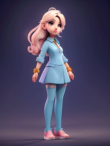 Create a new female character with flashy and friendly full body colors 