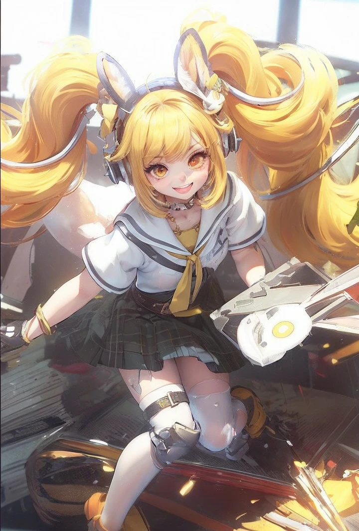 girl, full body, cartoon style, chibi style, cute, dog tail, dog ear, beautiful face, smile face, yellow color eye, beautiful eye, high detailed pupil, double eyeylid, high detailed skin, high quality skin, yellow color hair, very short hair, beautiful titis, perfect body, sexy dance, white clothes, masterpiece,