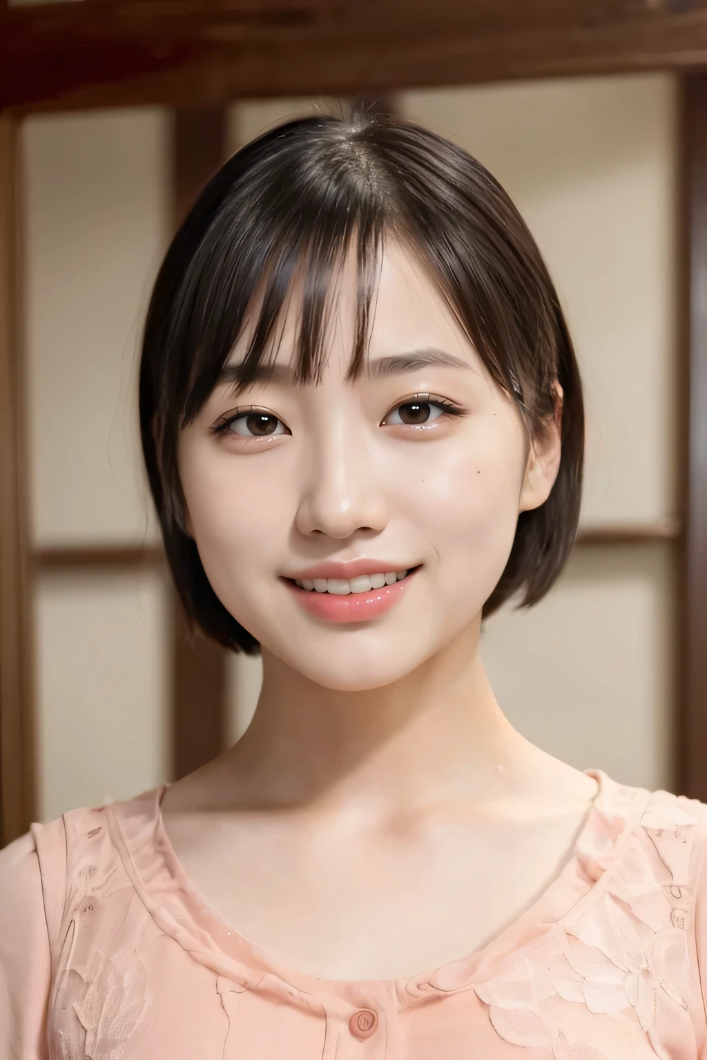 (nipple:1.3), Japanese girl,18 years old,(nerd face:1.2),nsfw, Japanese hot springs ,smile, short hair, BREAK (photorealistic:1.2), 8K,RAW photo, hyper detailed,(looking at viewer:1.2),detailed shadow, soft lighting, sharp focus, light from the front, bloom, cinematic lighting, light on face, Volumetric lighting, (Gentle, goddess-like eyes:1.2), (happiness:1.2), (Lip gloss, eyelash, Gloss Face, Ultra-high resolution, Natural Shading)