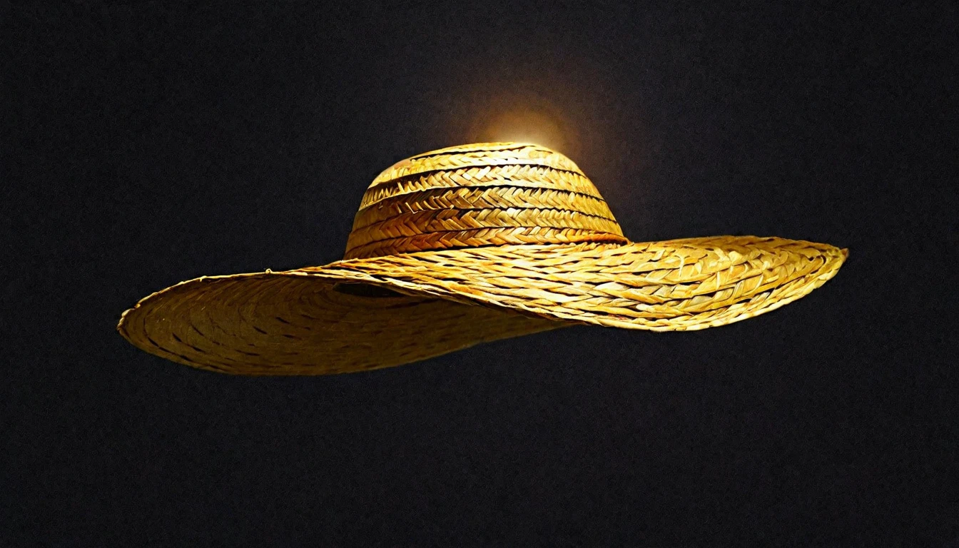 there is a straw have with a brown band on it, straw have, Mexican Sombrero, wearing huge straw have, wearing straw have, straw, with straw have, fancy have, wearing wide sunhave, On black background, ten-gallon have, have, brown have, On black background, no have, dark have, Contextureless, black sun have,straw,weave,Art