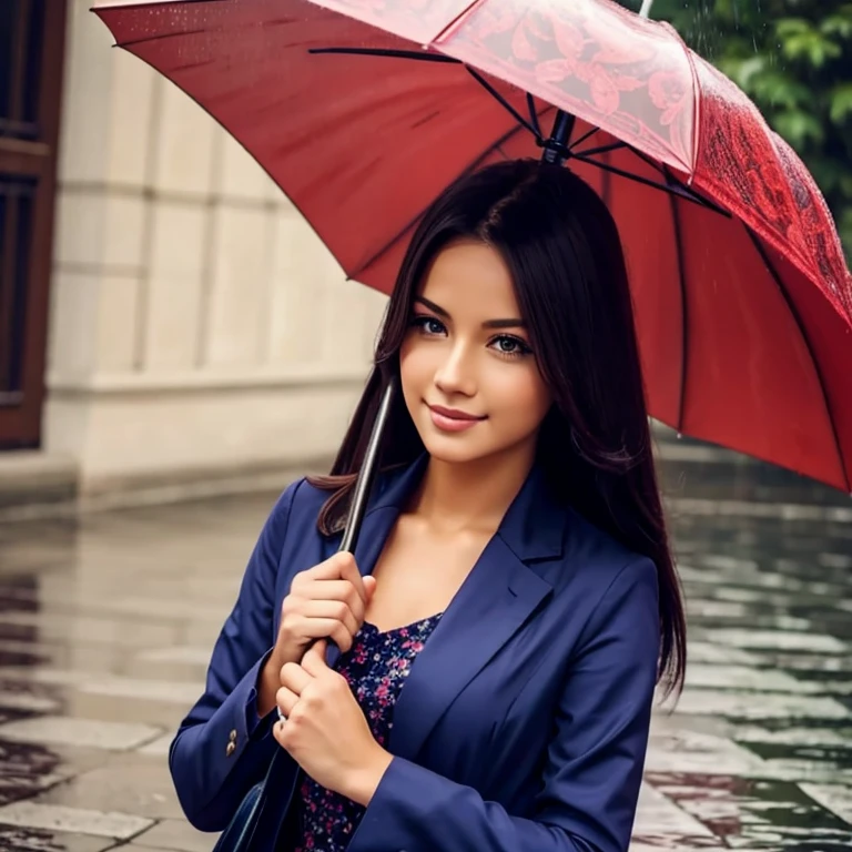 a beautiful woman with an Umbrella