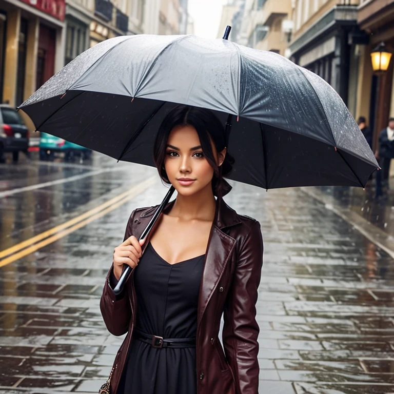 a beautiful woman with an Umbrella