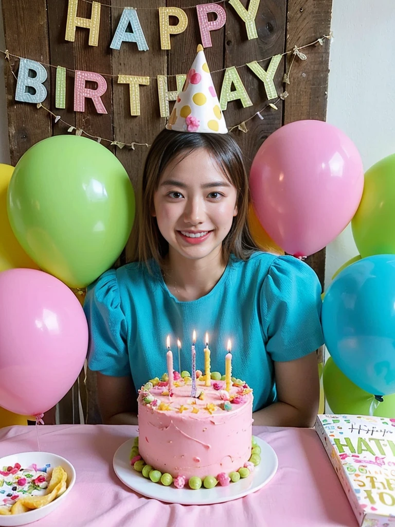 Young girl celebrating her birthday