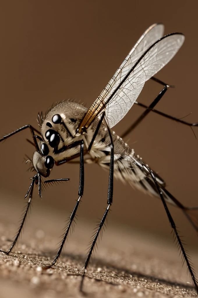 Create an image of a laughing white-legged mosquito