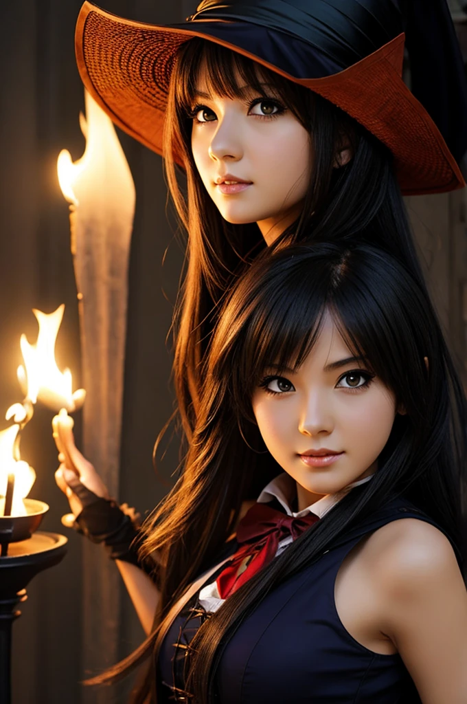 A witch anime girl