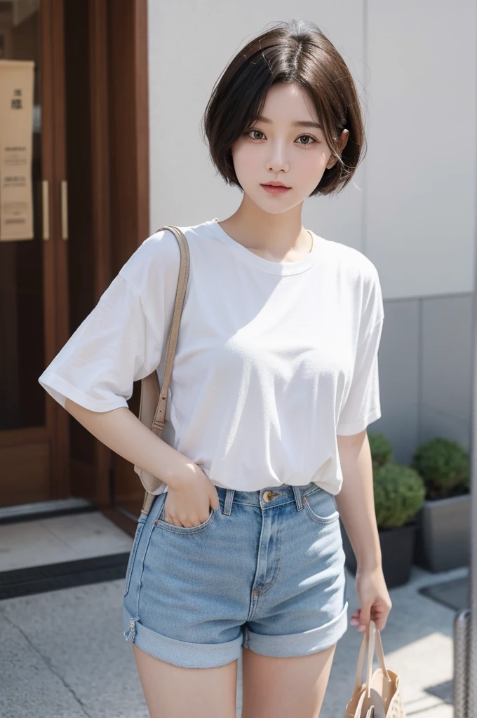 Cute woman、short hair、Look like Yana Yeri，Looks like an Asian