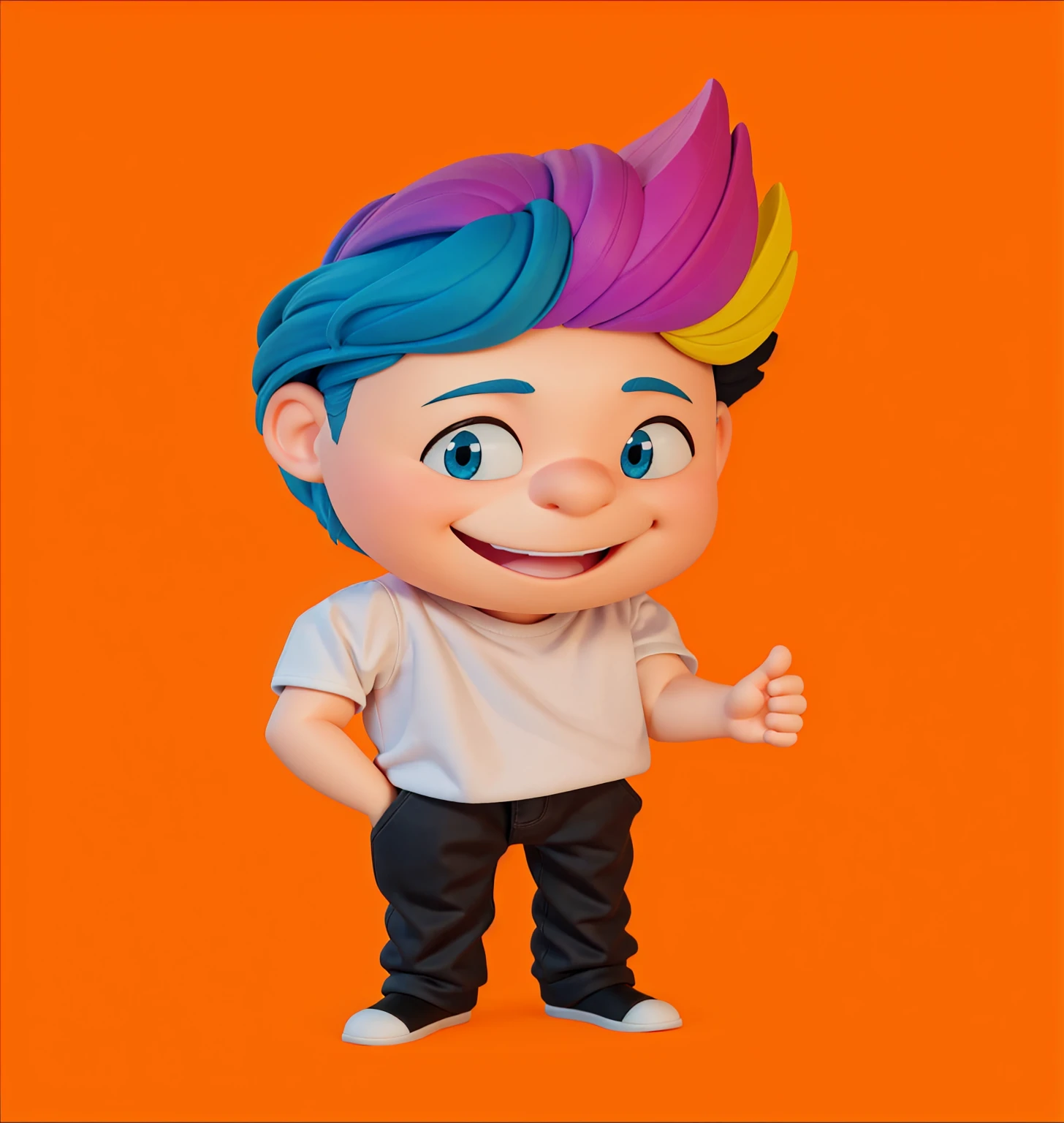 Enhance a 3D character image by focusing on a Disney Pixar modeling style. Maintains a vibrant color palette and facial expression details. Ensure the final image has a polished finish with high-quality 3D rendering. The character should have a clean, detailed look, with soft shadows and realistic lighting. The background can be simplified or replaced with a more neutral environment if necessary.