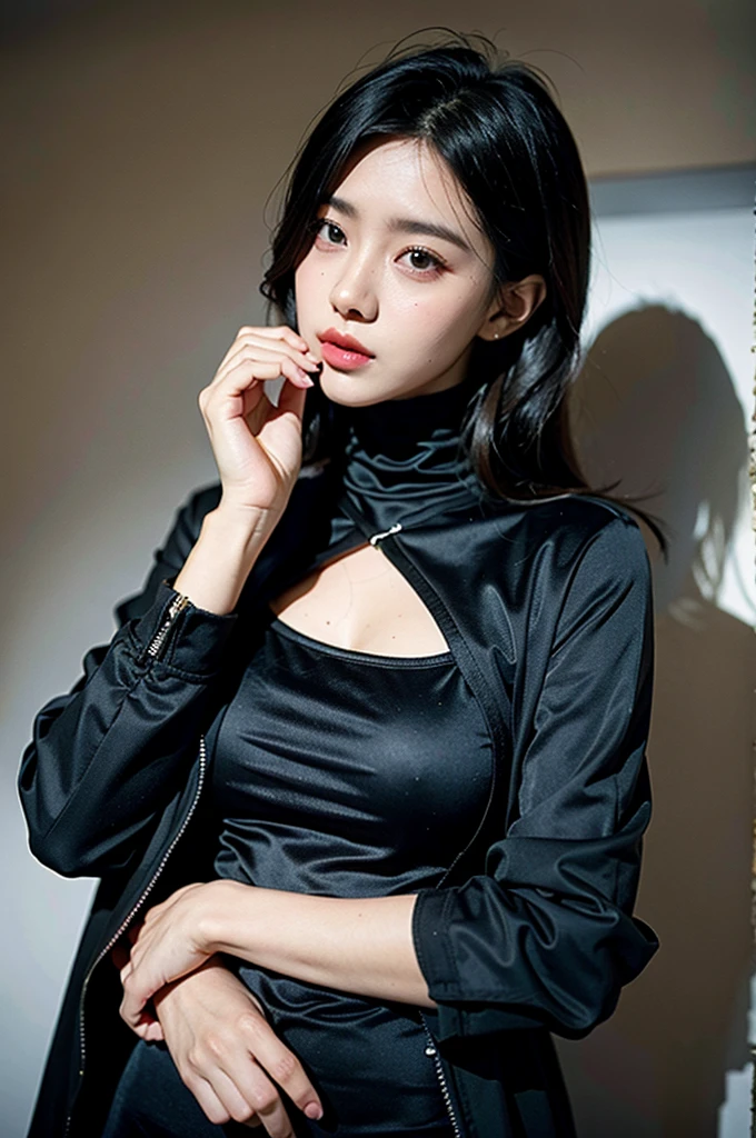 Girl realistic black clothes