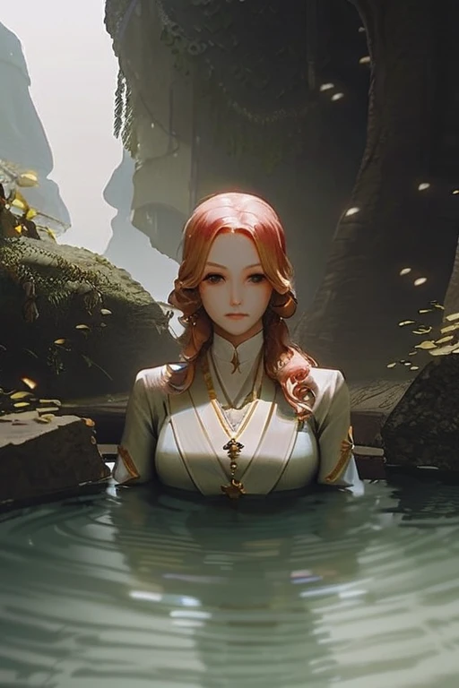 ((Лучшее качество)), ((шедевр)), (подробный), Tall redhead girl in the mud