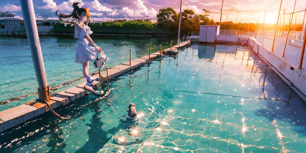 Anime style,Under the sunset