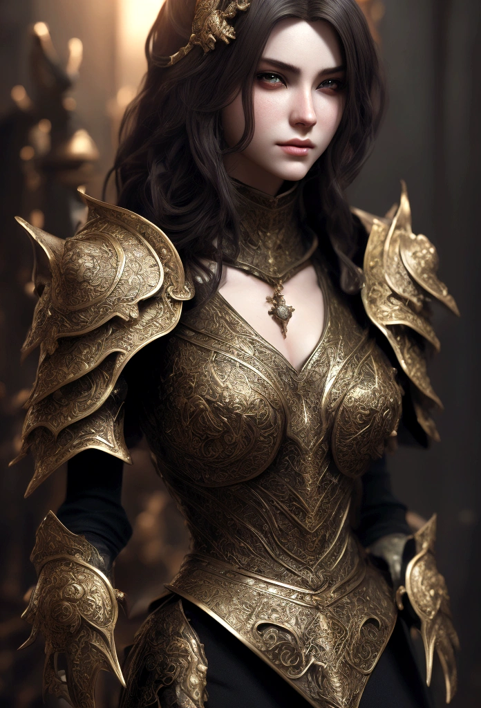 Royal Knights,Luxurious heavy armor covers the whole body,show,woman,Tall and strong,Point the knight's sword at the ground,Sports Late,Cleavage close-up,Solemn,Flat Chest,moderate,Humble,Cinematic, High resolution, original, Complex, high quality, Gorgeous shades, Complex details, Ultra-fine,OC Rendering,Ray Tracing,Real Light and Shadow,Surreal