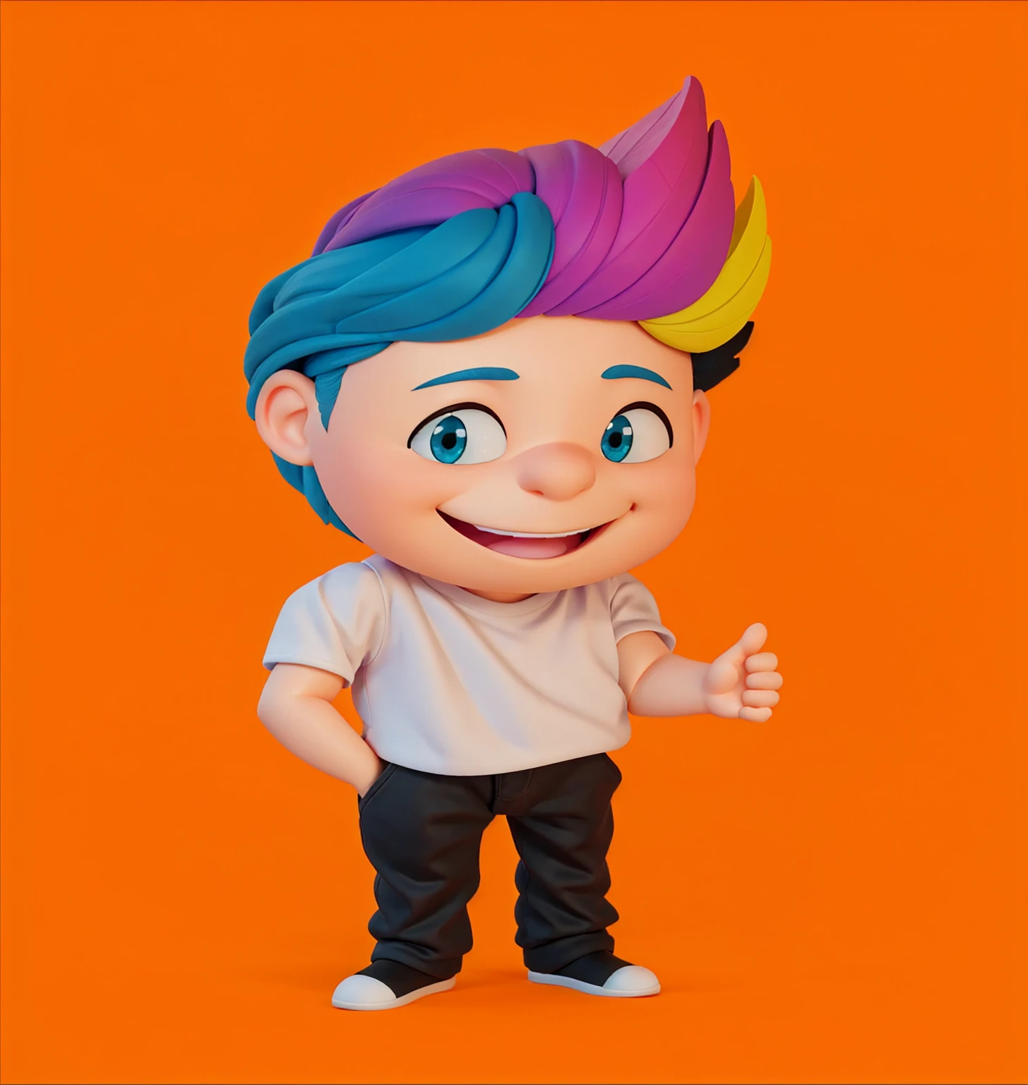 Enhance a 3D character image by focusing on a Disney Pixar modeling style. Maintains a vibrant color palette and facial expression details. Ensure the final image has a polished finish with high-quality 3D rendering. The character should have a clean, detailed look, with soft shadows and realistic lighting. The background can be simplified or replaced with a more neutral environment if necessary.