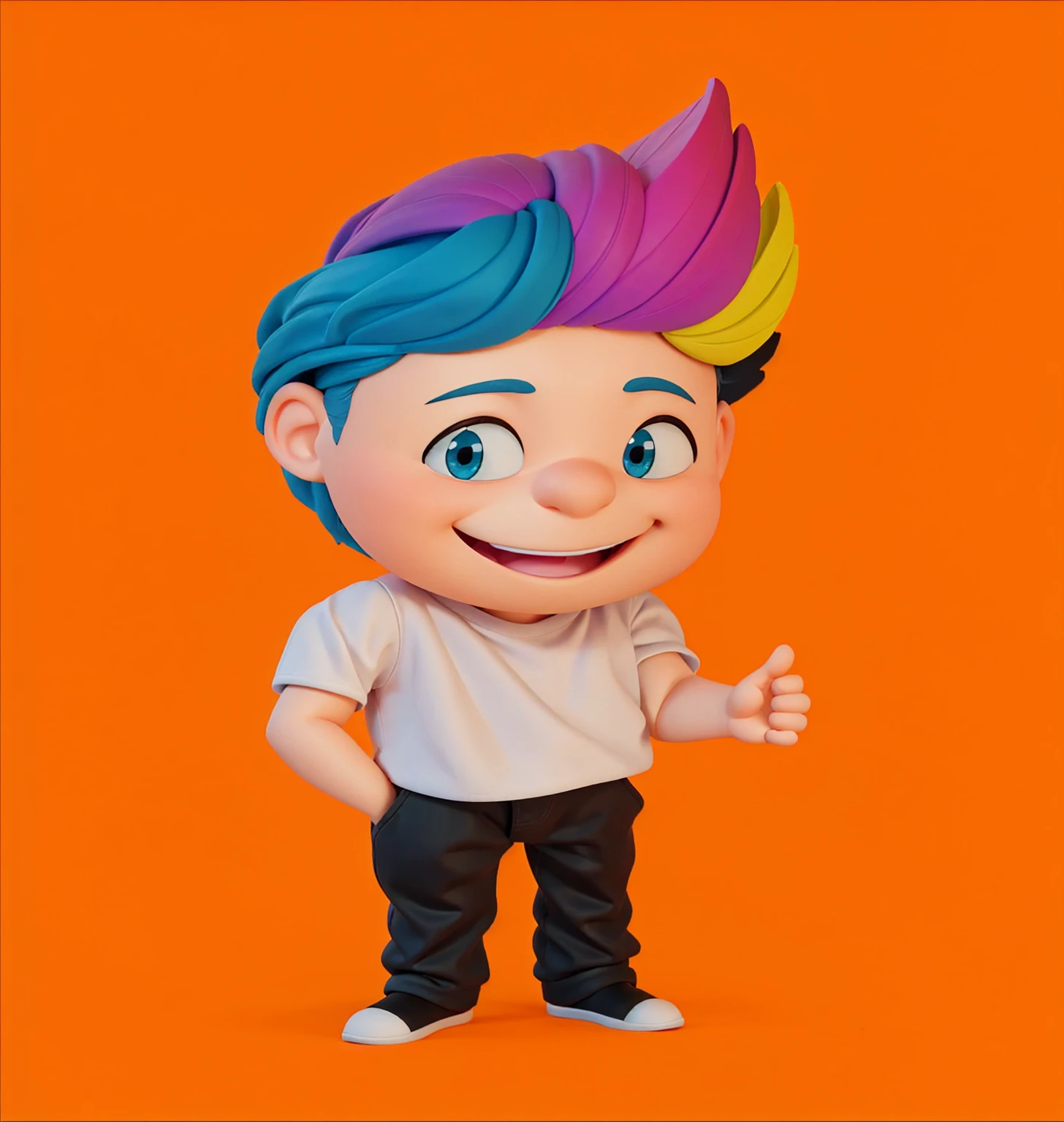 Enhance a 3D character image by focusing on a Disney Pixar modeling style. Maintains a vibrant color palette and facial expression details. Ensure the final image has a polished finish with high-quality 3D rendering. The character should have a clean, detailed look, with soft shadows and realistic lighting. The background can be simplified or replaced with a more neutral environment if necessary.