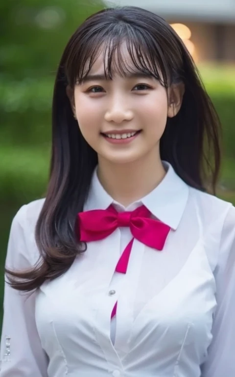 Urzan-6500-v1.1, (Raw photo:1.2), (Photorealistic:1.4), beautiful細部までこだわった女の子, Very detailed目と顔, Beautiful and fine details, Large file size, (Small Tits), High resolution, Very detailed, Highest quality, [masterpiece:1.6], [JK], Awareness-raising, Very detailed, CG, In detail, Highest quality, HVery detailed CG uniform 8k wallpaper, Cinema Lighting, One woman、Perfect figure、[White school blouseのボタンを外す]、small, Firm breasts、cute、beautiful、White school blouse、See-through bra、Sweat and get wet、[sexual excitement:1.1]、[Lying in bed:1.5]、Raise your hands、 Ribbon on neck、smile、(My whole body is wet)、