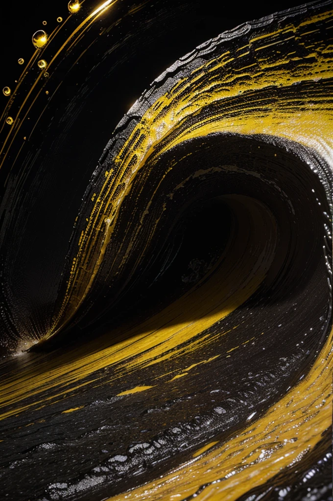 create a 9:16 sized background with a mixture of black and yellow with a beautiful wave theme