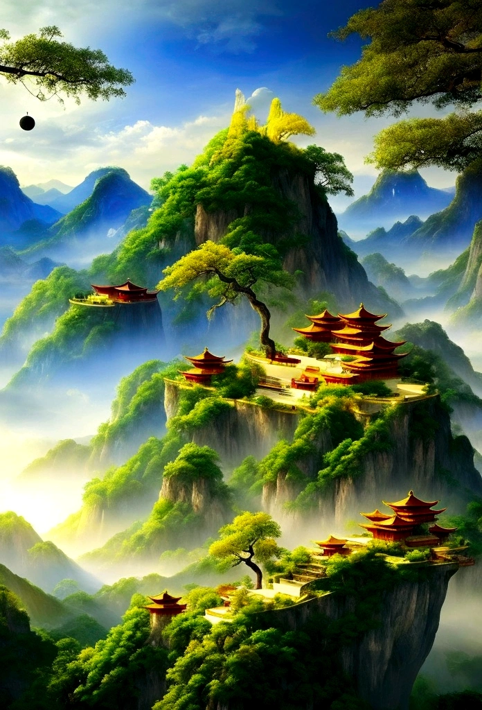 Taoism: Harmony between man and nature，Not disturbed by external things，Then keep your mind calm。Artistic composition that matches the transcendental scenery and the otherworldly state of mind that heals the heart
