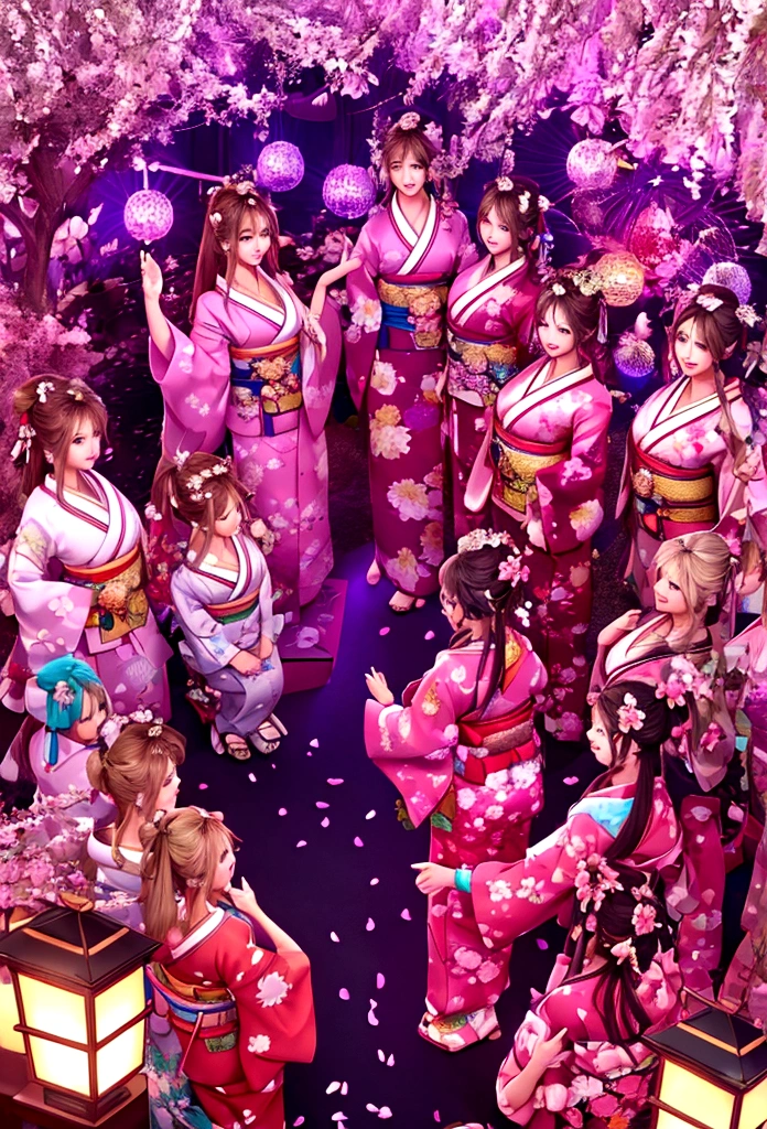 (Best image quality、Highest quality、Highest Resolution、Ultra-realistic photos、Full body photo、16ｋ、）（Extra large M cup bust）（Super Harem）（A beautiful woman with a perfectly shaped face）（looking at the camera）（kimono）