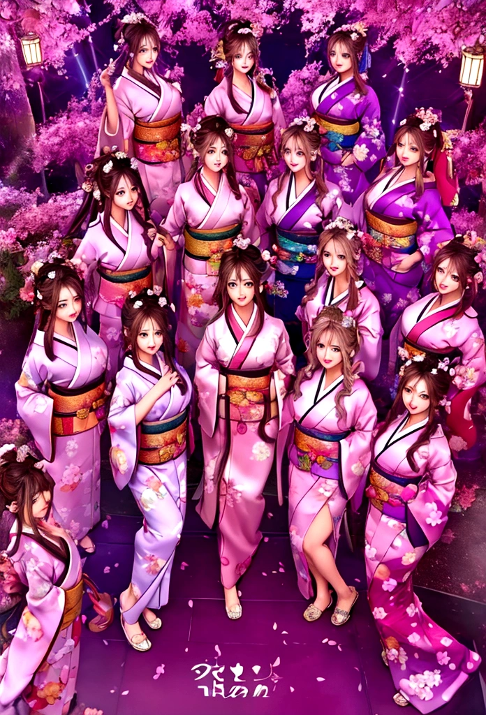 (Best image quality、Highest quality、Highest Resolution、Ultra-realistic photos、Full body photo、16ｋ、）（Extra large M cup bust）（Super Harem）（A beautiful woman with a perfectly shaped face）（looking at the camera）（kimono）