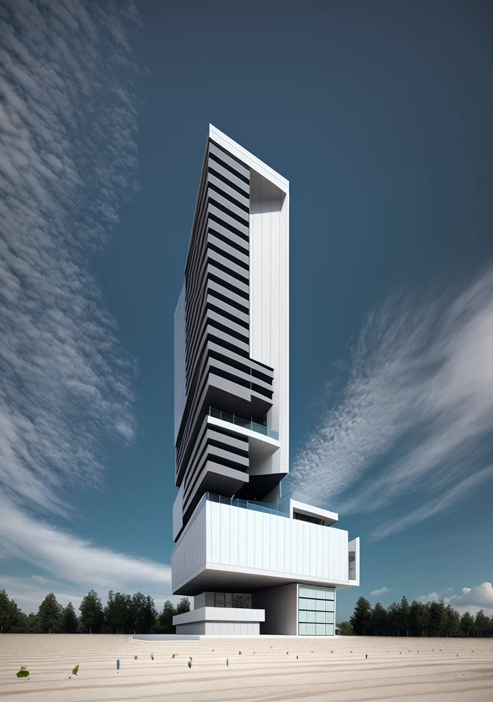 PLATEFORME KTHOUSE, (head of'artwork, best quality:1.2), rendering of a modern Office building ,hotel, Office building ,urban landscape, white wall, fenêtre en verre noir, shimering lighting:1.3, dynamic lightings , best real:1.3