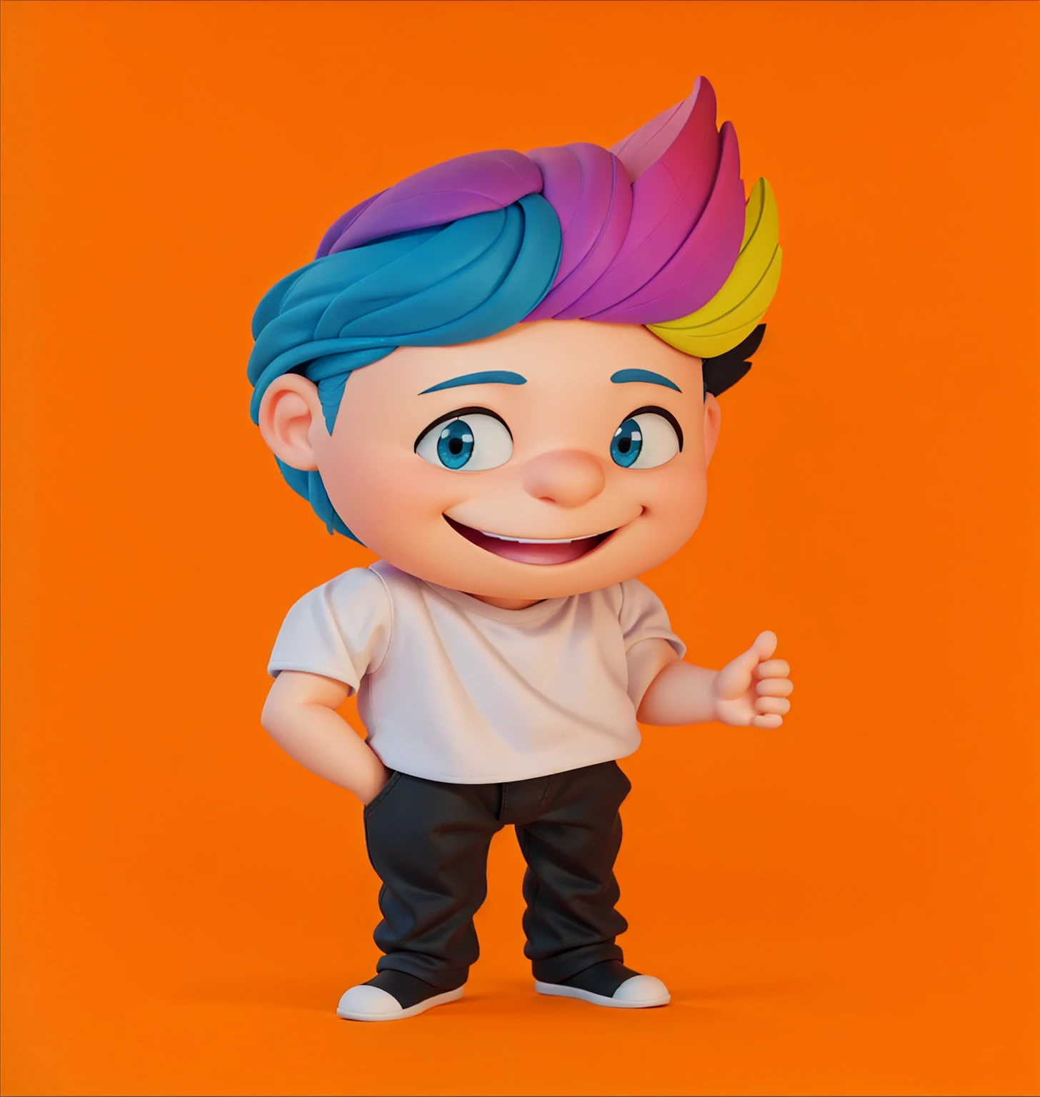 Enhance a 3D character image by focusing on a Disney Pixar modeling style. Maintains a vibrant color palette and facial expression details. Ensure the final image has a polished finish with high-quality 3D rendering. The character should have a clean, detailed look, with soft shadows and realistic lighting. The background can be simplified or replaced with a more neutral environment if necessary.