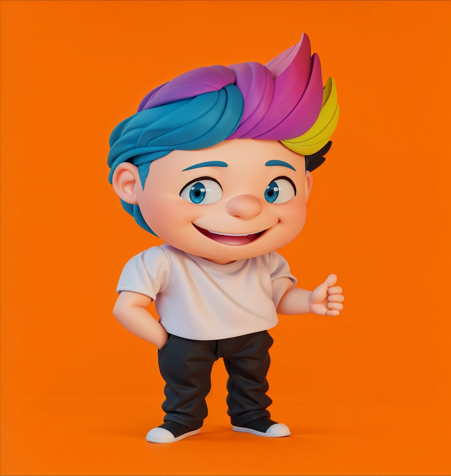 Enhance a 3D character image by focusing on a Disney Pixar modeling style. Maintains a vibrant color palette and facial expression details. Ensure the final image has a polished finish with high-quality 3D rendering. The character should have a clean, detailed look, with soft shadows and realistic lighting. The background can be simplified or replaced with a more neutral environment if necessary.