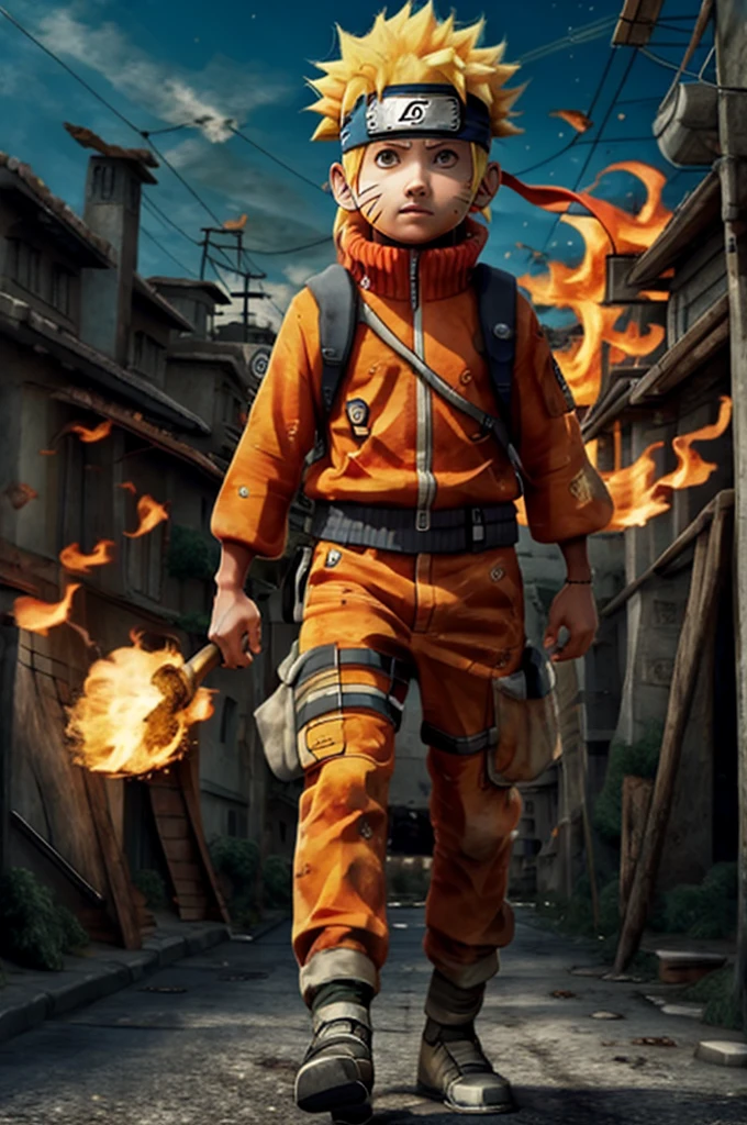 naruto,One boy, black_background, fire, 9 fox tails,