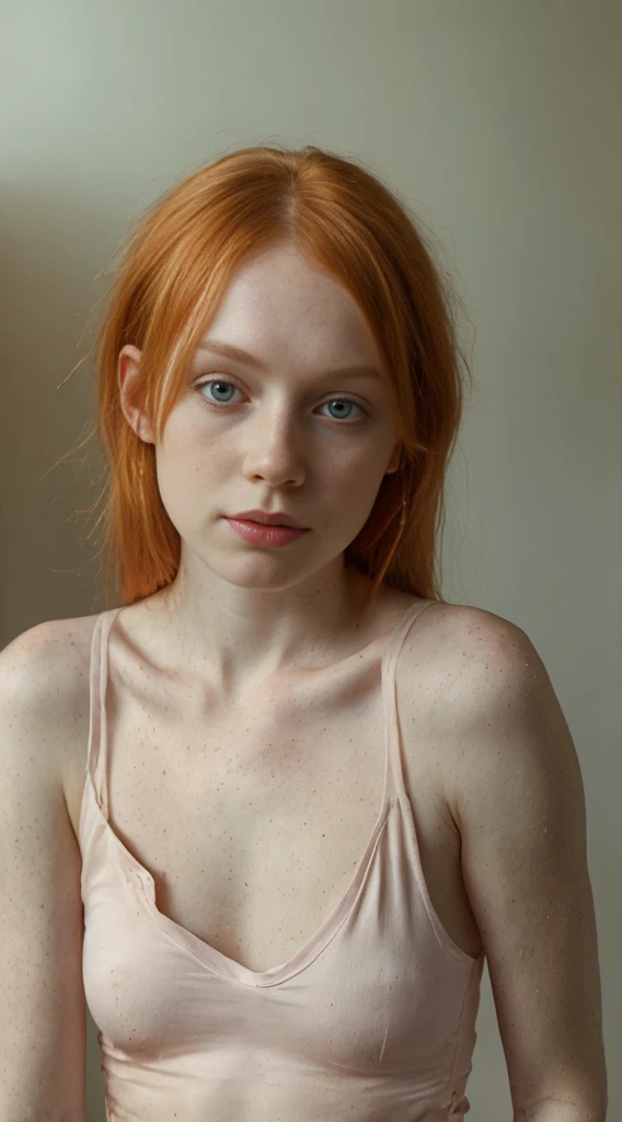 pale girl,very pale skin full of freckles, very bulging eyes, very ginger hair, very very very thin legs and very very very thin arms,backlighting, very thin face, bulging eyes, pale white skin, very freckled, very thin, very very large puffy ears, big long nose,flat stomach , glasses, no bra, braless,
