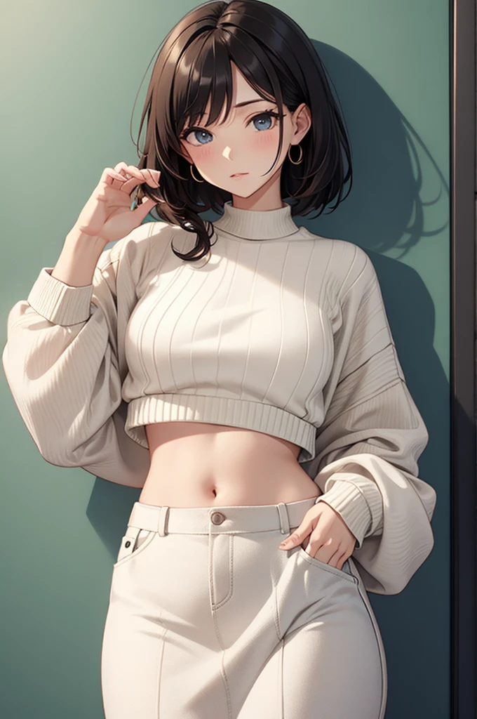 1 girl, beautiful Korean girl, (Cute Loose Bob hair), (wearing a cropped hoodie, capri sweatpants:1.5), (hands in pockets:1.5), (red lips:1.3), (small breasts:1.3), (toned stomach:1.3), (eyelashes:1.2), (aegyo sal:1.2), (detailed face), immersive background, volumetric haze, global illumination, (flowing hair), (bright smile), natural lighting, ((beautiful detailed eyes, symmetrical eyes), (photorealism:1.5), (photorealistic:1.4), (8k, RAW photo, masterpiece), High detail RAW color photo, realistic, (highest quality), (best shadow), (best illustration), ultra high resolution, highly detailed CG unified 8K wallpapers, physics-based rendering, realistic, realism, high contrast, hyperrealism, f1.6 lens, rich colors, hyper-realistic lifelike texture, cinestill 800)