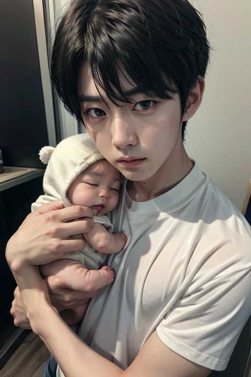 Jin bts with a son