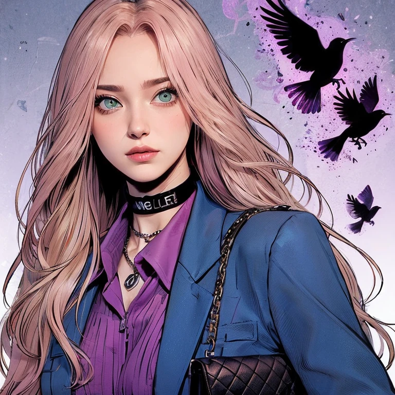 young woman, short shoulder-length pink hair, wide forehead, porcelain skin, pink eyebrows, big emerald green eyes, buttoned nose, full lips, heart-shaped face, slender body, small breasts, red tank top, Sakura Haruno , realistic, realism, details, 3d, well detailed