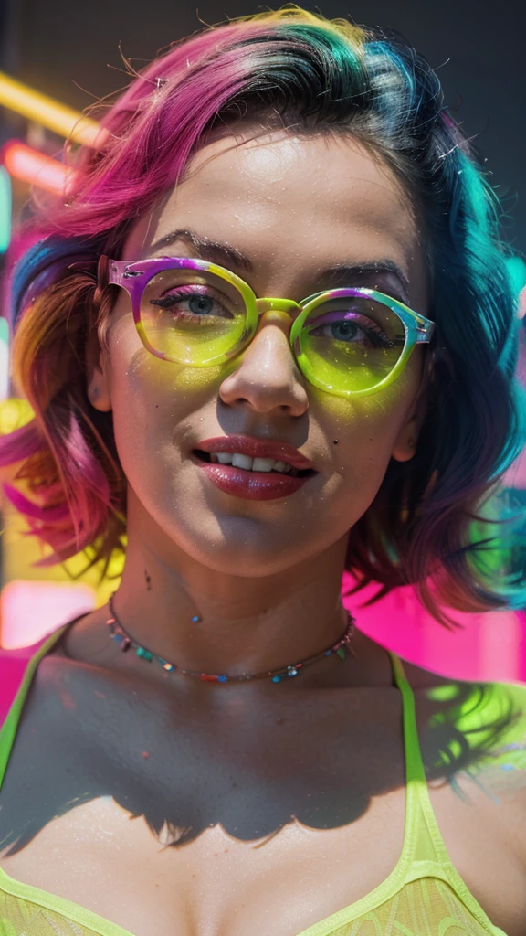 Marilyn Monroe in neon colours, style in bright phosphor colors art, printable wall art, funny people prints, funny people, neon glasses, professional photography, detailed rendering, high detail, high resolution, 8k, pixel hyperrealism, 300 dpi, high detail, realism,