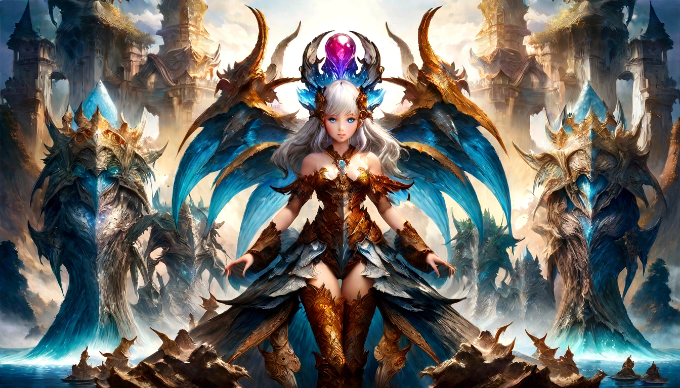 anime girl with white hair and blue eyes surrounded by jellys, detailed fantasy digital art, 2. 5 d cgi anime fantasy artwork, anime fantasy artwork, anime fantasy illustration, epic fantasy art style hd, 4k highly detailed digital art, digital art fantasy, detailed fantasy art, digital art fantasy art, digital 2d fantasy art, fantasy digital art