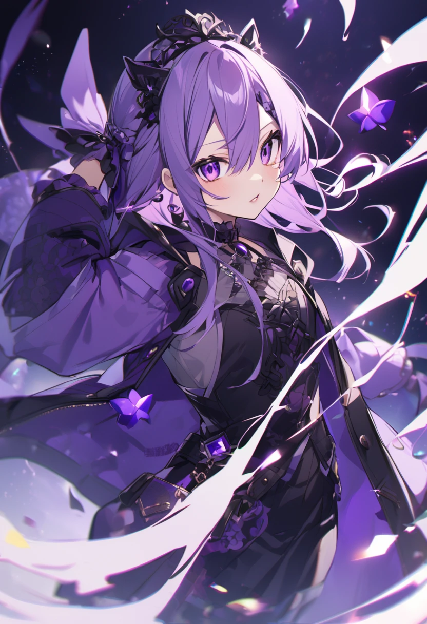 Keito。Purple Eyes。Purple Hair。