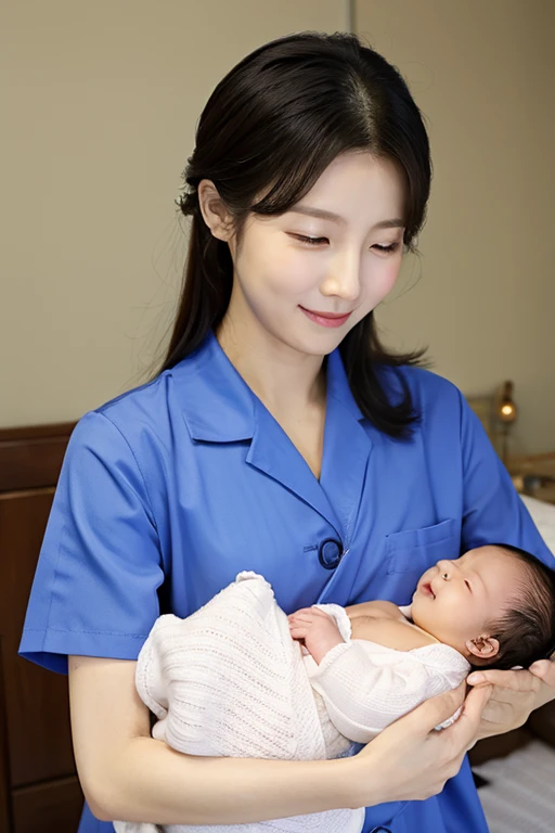 Korean with a newborn son