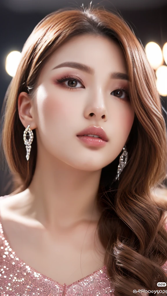 (masterpiece, best quality: 1.2), 1wavy hair secretary,Sexy eyes,Head close-up,Wet sexy lips,A lot of saliva ,earrings、(((no bra))),(((See-through))),(((no bra))),(((See-through))),