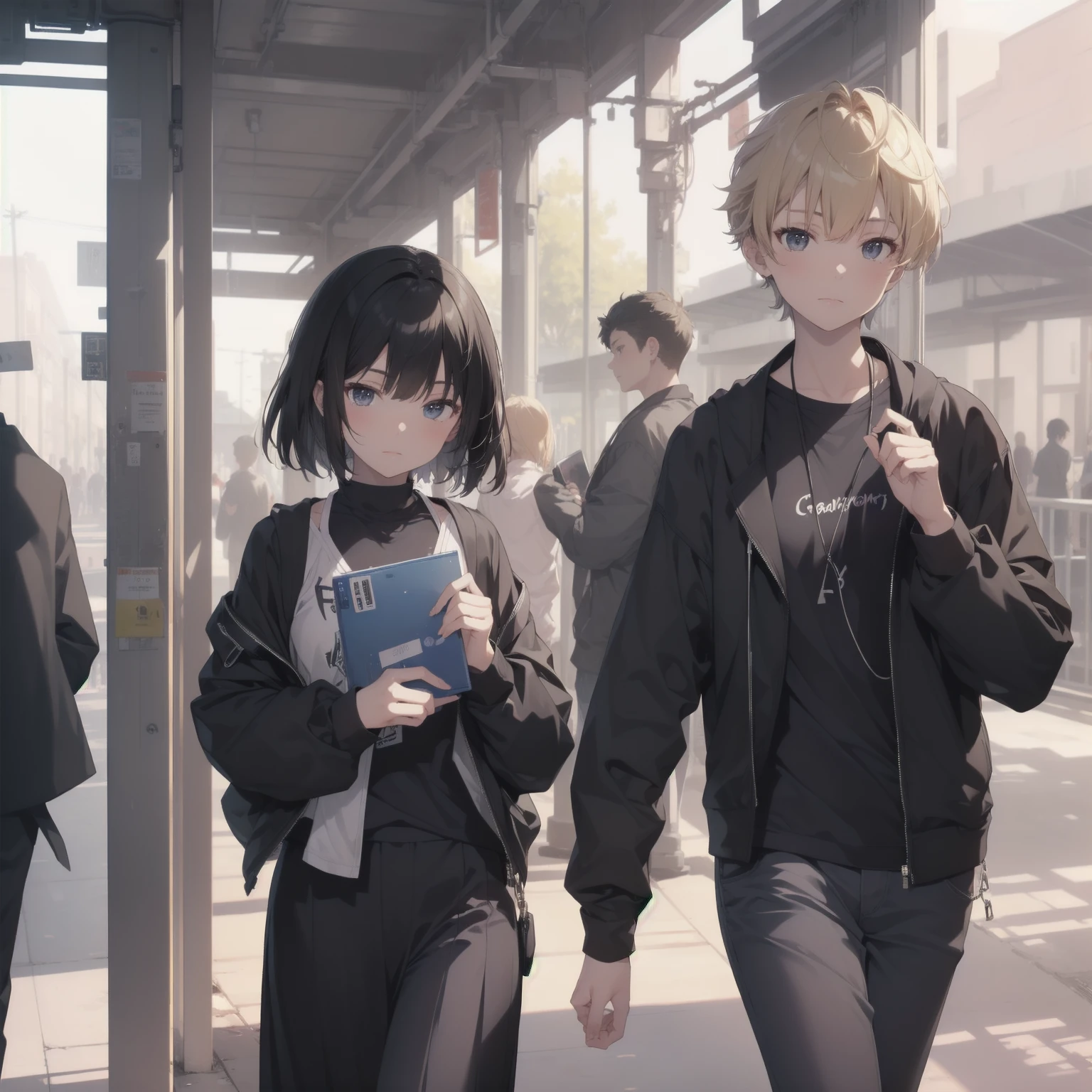 ultra-absurdres-Top quality by artist God, ultra-detailed, high resolution, anime moe artstyle, best anime 8k konachan wallpaper, pixiv contest winner, pool:2810, perfect anatomy,break, 1girl, (Please draw a girl walking sleepily to school alone. )break,(Solo,little female, 13-year-old:1.3),Full limbs, complete fingers,a junior high school student, (very short hair), short cut, flat chest, , small butt, small black eyes, beautiful detailed eyes, well-proportioned iris and pupils, expressive eyes, highres detailed hair, soft expression, salor school_uniform, sailor collar, serahuku, bow, pleated skirt,(Detailed Lighting), (Detailed background), in the School commute route. break,super detailed skin, Best cinematic lighting powered by famous artist, 8k,beauty illustration,photoshop_(medium),very aesthetic,break,((artist:saiguchi_otoufu )), artist:clamp ,artist:carnelian ,artist:kantoku ,