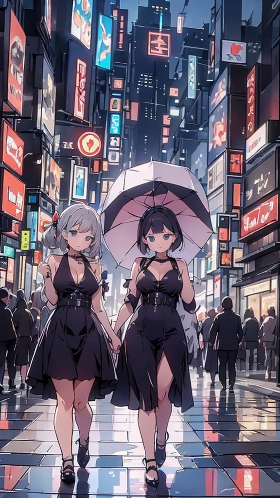 ,twins,Gray Hair,stockings,Mature Woman,rain,City of night