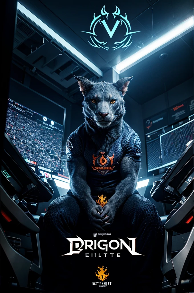 the dragon animal esport logo has writing "TRIPLE TWO++".