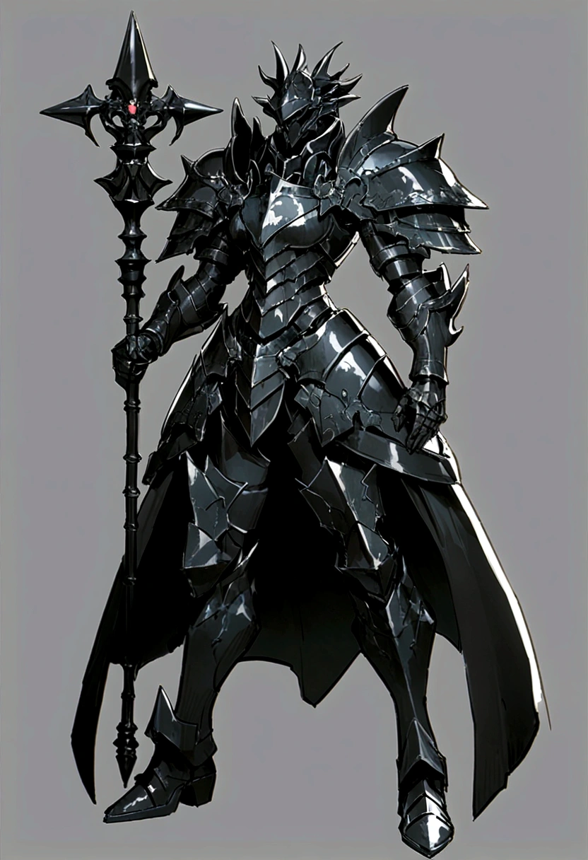 game character design，sacred paladin，Unique and heavy armor surrounds the entire body，shelter，Holding a sturdy and ornate scepter，heavy boots，Different angles，（lesbian full body：1.4），solid color backdrop，clean backdrop，depth of fields，destacados，real light，Ray tracing，oc rendered，hyperrealisti，best qualityer，8K，Masters&#39; works，superfino，Detailed pubic hair，anatomical correct，