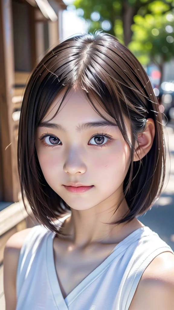 , (japanese Famous idol:1.4) (1cute girl:1.4) (very young face:1.4) best quality, face focus, soft light, ultra high res, (photorealistic:1.4), RAW photo, 1japanese girl, solo, cute, (pupil, lights in the eyes), detailed cute face, (small chest),(high resolution detail of human skin texture), Damask Shirt Dress, (portrait)