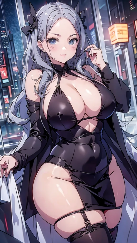 Gray Hair,stockings,Mature Woman,rain,City of night、sexy