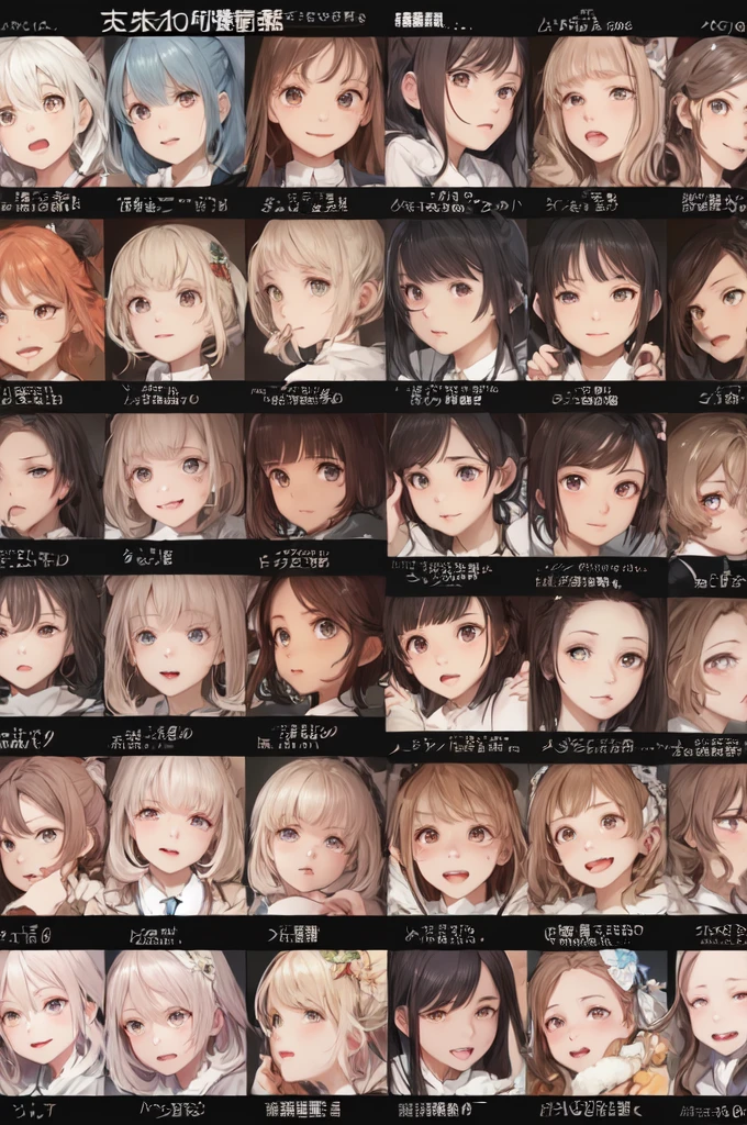 A collection of facial expressions in the anime setting materials collection,emotions 
