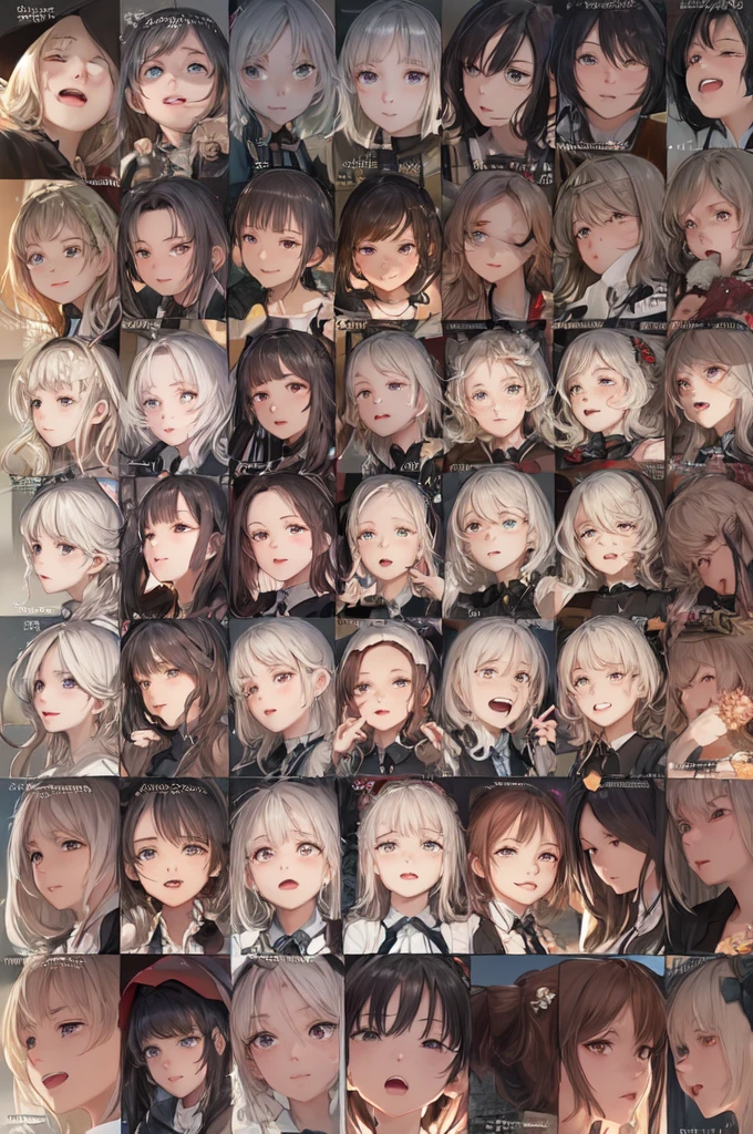 A collection of facial expressions in the anime setting materials collection,emotions 
