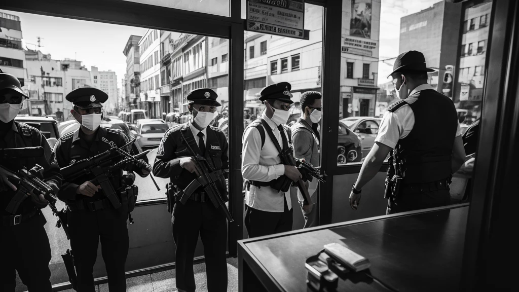 1930s, monochrome photography, A group of terrorists in Southeast Asia, ((bank robbery)), Robbers breaking into a safe, (mouth and nose covered with a bandana), sunglasses,32K, Best quality, Masterpiece, super detail, High Details,